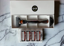 Vaylor 5 Blade Razor Set 6 Cartridges plus Handle Made in USA Blades