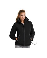 Ladies Sols 46804 Rock Soft Shell Jacket Women Size Large 12/14 Black coat Bnwt
