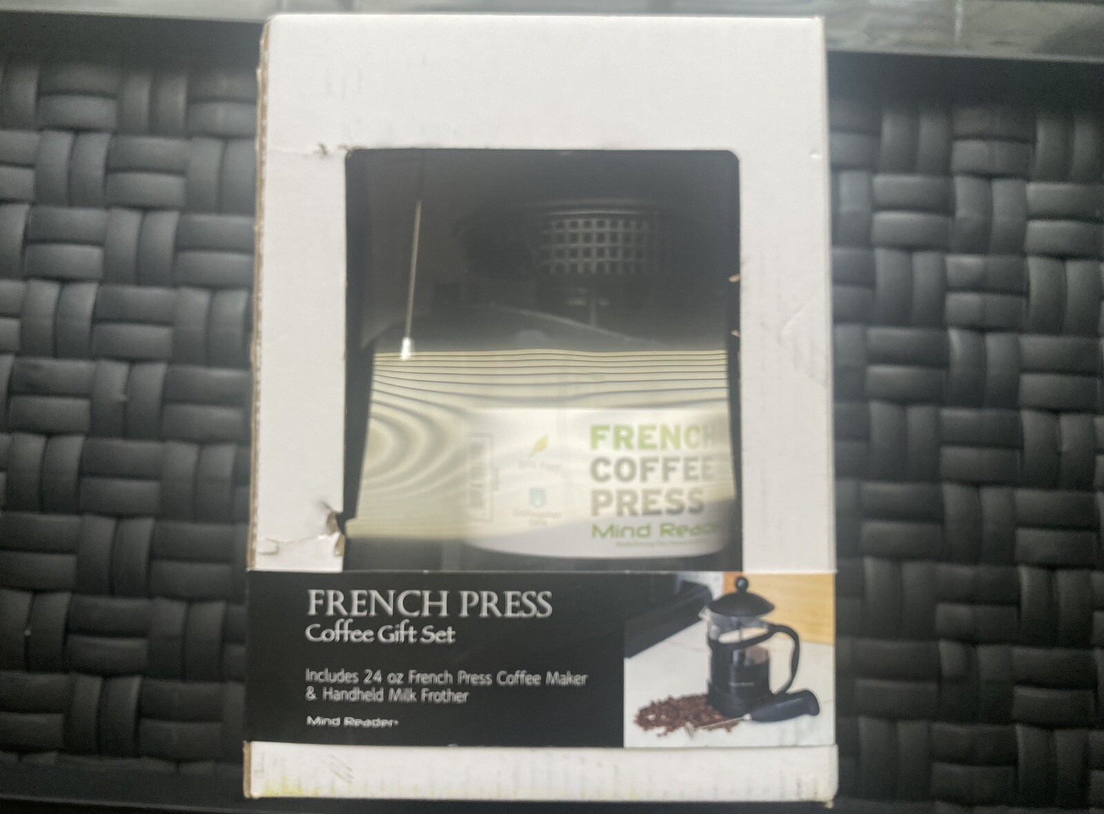24oz Coffee Maker Set With Milk Frother, Black, Gift Set