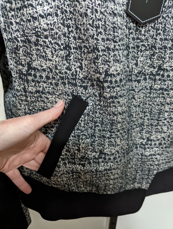 Chaqueta para mujer Mynt 1792 Plus negra talla grande 4X Nordstrom Bomber cremallera $198 Foto 4 de 4