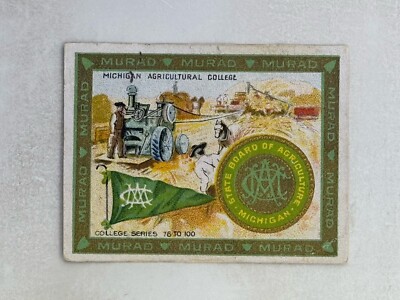 cigarettes within 1 mi Michigan Agriculture 1910 Murad Cigarettes College Series T51 #88 Vintage  Card