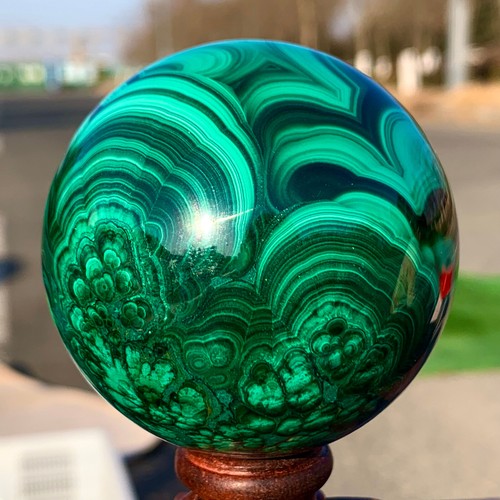 465GRare Natural Malachite quartz hand Carved ball Crystal Healing - 第 19/24 張圖片