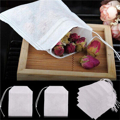 Buy 50pcs/set Teabags Draw String Heat Seal Filter Paper Herb Loose Empty Tea Bags