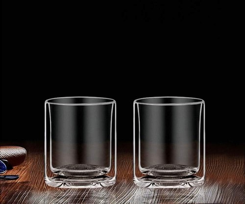 Set of 2 Double Wall Insulated Glass Rocks Whiskey Old Fashioned Glass 10oz - 第 2/2 張圖片
