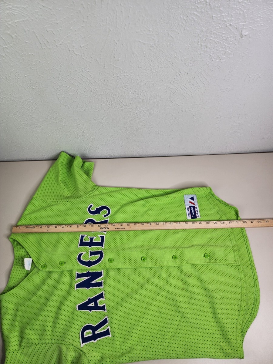vintage majestic texas rangers lime green mens medium USA
