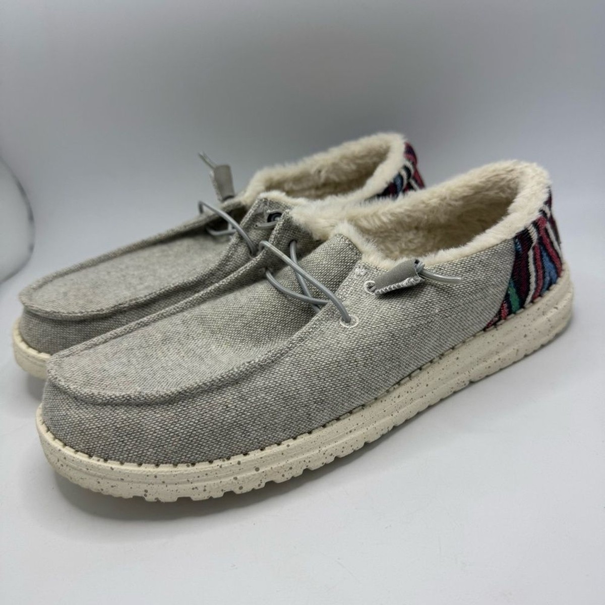 HEY DUDE WOMEN'S WENDY FUNK WOOL Loafer Shoes in Gray Size 10