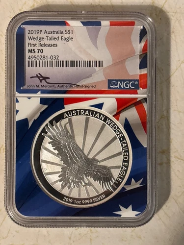 2019-P AUSTRALIA  Wedge-Tailed Eagle Silver $1 Coin NGC MS 70 First Release 