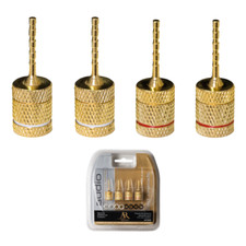 Pin Type Speaker Wire Connectors Plug Home Theater, Wall Plates Gold Plated 2x