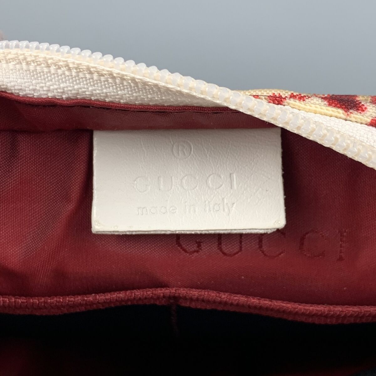 GUCCI by TOM FORD SS 2000 Red Beige Abstract Floral Canvas GUCCI by TOM FORD SS 2000 Red Beige Abstract Floral Canvas