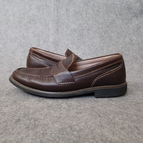 Sperry Top Sider Penny Loafers Mens 7.5 Brown Dark Burgundy Leather Shoes - Picture 2 of 12