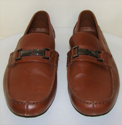 CALVIN KLEIN MAGNUS MENS TAN LEATHER DRIVING LOAFERS SHOES  display picture 3