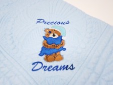 Blue Crib Quilt, Teddy Bear Blanket, Crib Blanket, Baby Blanket, Blue Baby Blank