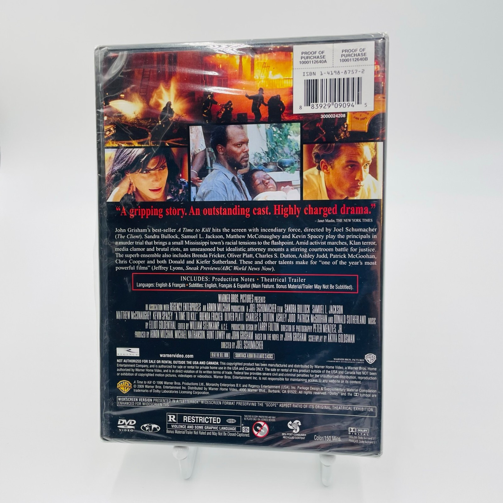 A Time to Kill DVD Widescreen Movie Film Samuel L Jackson BRAND NEW