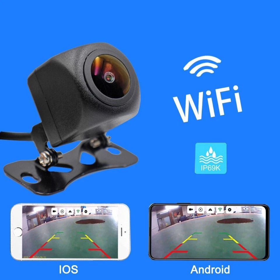 Wireless Car Rear View Camera WIFI 170 ° Night Vision Mini iPhone Android 12V - Image 4 of 4