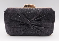  New Vintage Evening Handbag Wedding Party Clutch Purse w Gold Trim / 0074A-1