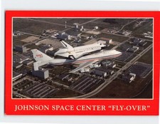Postcard Orbiter Nestles Piggy-back Atop NASA 747 Johnson Space Center Fly-over