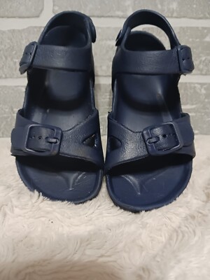 Kids Swiggles Double Buckle /Snap Slides Pool/Blue Shoes Sz L9/10