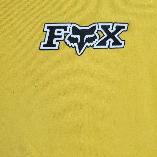 Fox Racing Girl Top Large Yellow Colorblock Shirt Logo Long Sleeve Round Neck - Picture 10 of 10