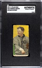 T206 MORDECAI ‘THREE FINGER’ BROWN HOF’ER 1908 CHICAGO CUBS WORLD SERIES ACE!