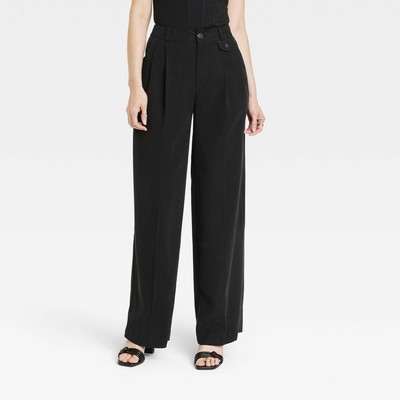 A New Day Women's Plus Relaxed High Rise Baggy Wide Leg Trousers