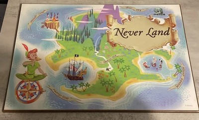 Peter Pan Neverland Map Disney Art Silver Buffalo Wood Mdf Map Series