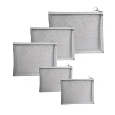 5PCS Zipper Mesh Bags, Cosmetic Accessories Organizer, Small Travel Kit 