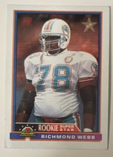 Bowman 1991 Richmond Webb #2 Miami Dolphins Rookie NFL Football Card. rookie card picture