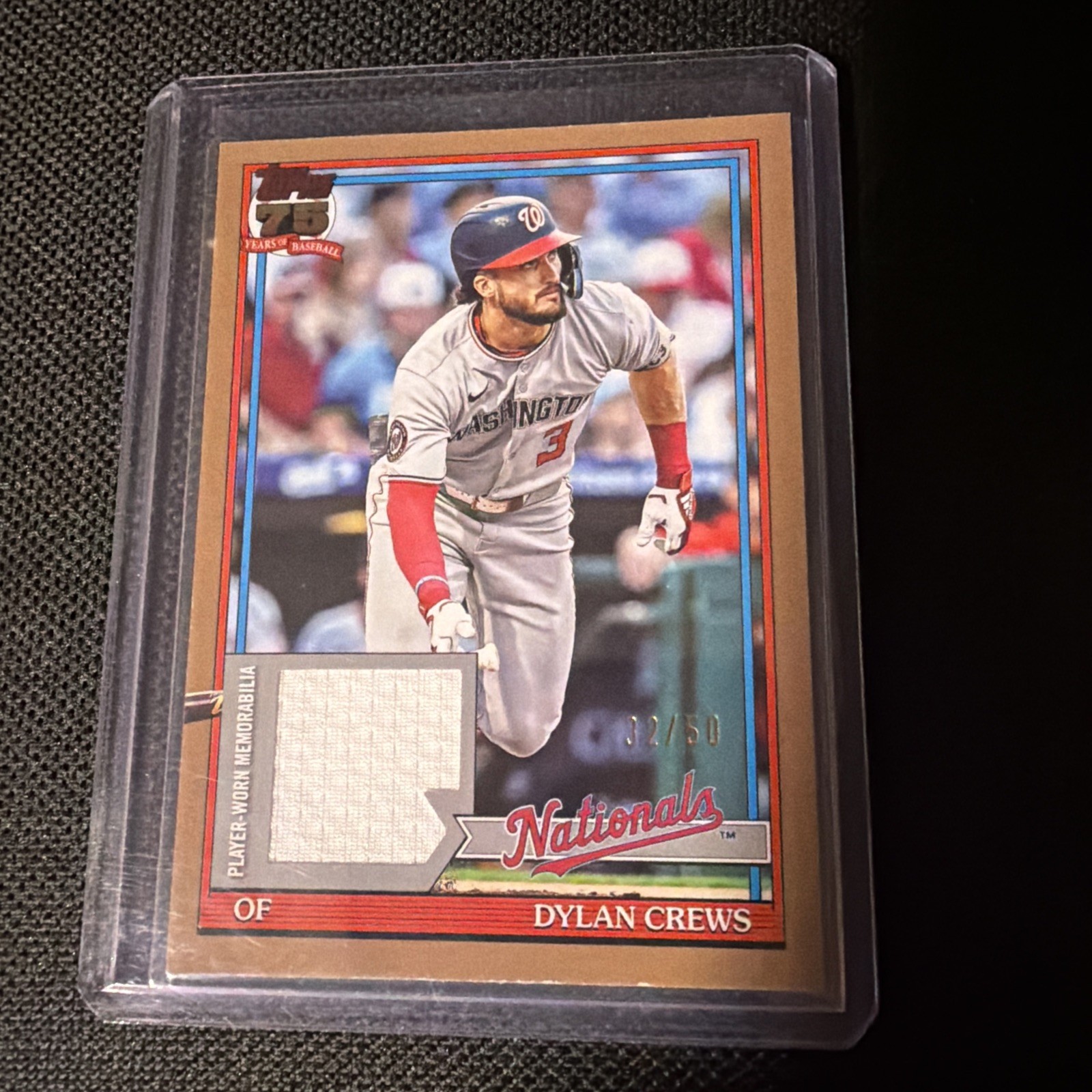 2026 Topps Baseball Series 1 Dylan Crews #91R-DC Memorabilia Patch Gold 32/50
