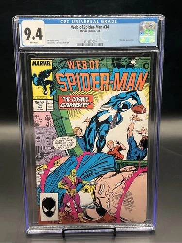 Web of Spider-Man #34 (Marvel Comics January 1988) CGC graded 9.4 White Pages