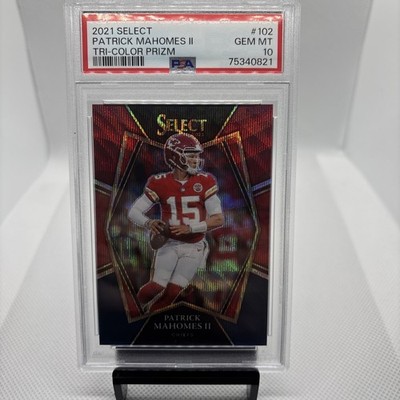 2021 Panini Select Premier Level Patrick Mahomes II Tri-Color Prizm /199 PSA 10