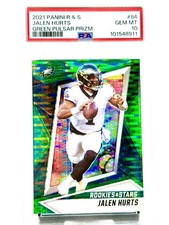 2021 Panini Rookies & Stars #84 Jalen Hurts Green Pulsar Prizm PSA 10 #/25