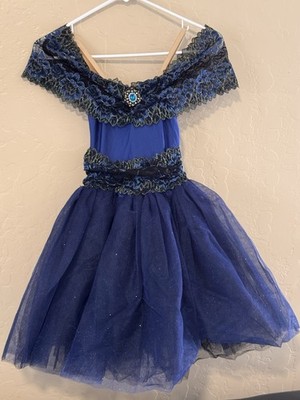 Revolution Dancewear Girls Blue Lace Tutu Dress Costume Style 358, Medium Child
