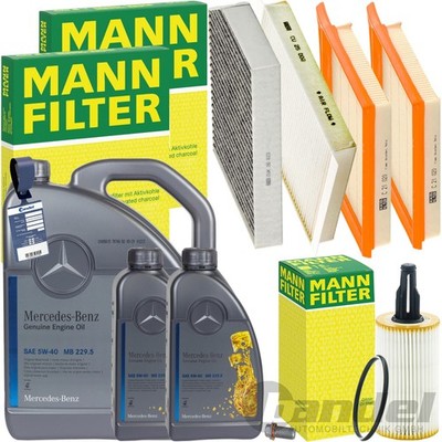  MANN INSPEKTIONSPAKET passend für MERCEDES C/E KLASSE W205 213+ORIGINAL 5W40 ÖL