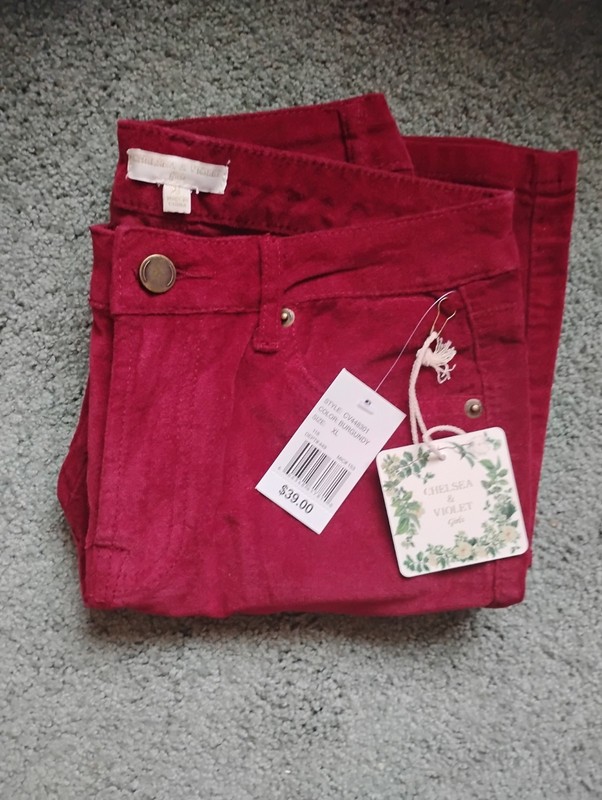 NWT Chelsea and Violet Girls ( XL)  Burgundy Corduroy Pants 