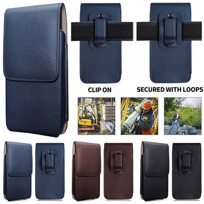 Vertical Belt Clip Loop Leather Pouch Holster Case For iPhone 17 16 Samsung S26