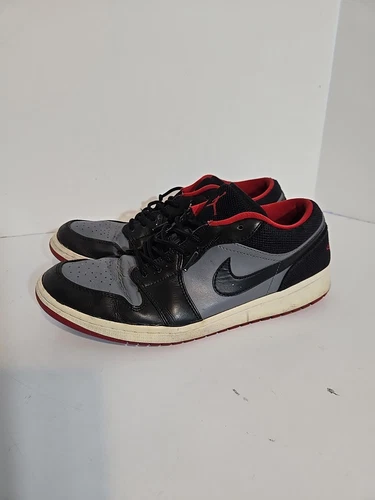Nike Air Jordan 1 Retro Low "Black Red Grey" 2015 Uomo Taglia 11.5 (553558 020)