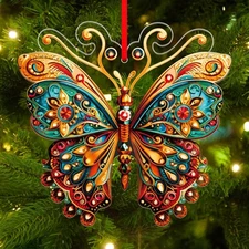 Butterfly Christmas Ornaments 2025 Monarch Colorful Butterfly Ornaments for Xmas