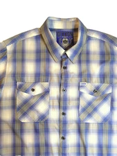Dixxon Flannel Co The Morse Bamboo Blend Button Down Shirt Men's 2XL Blue