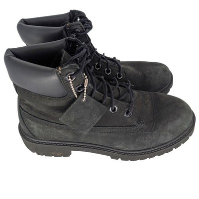 Timberland 6 Inch Premium Waterproof Boot Boys 4 Black Nubuck 12907 Leather Lug