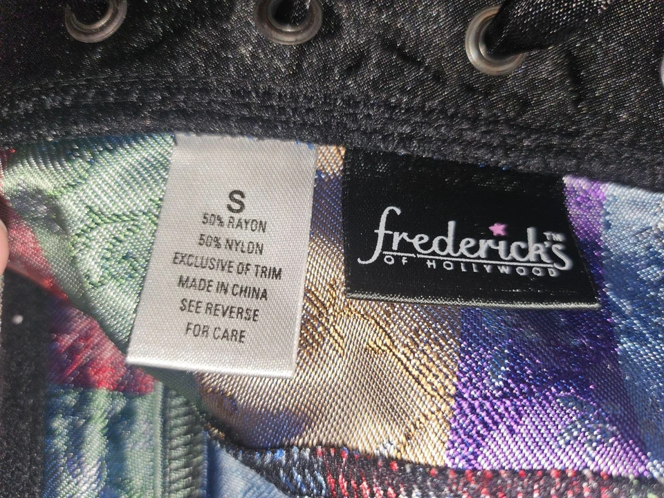 Corsé Fredericks of Hollywood Vintage Zafiro Azul Con Cordones Con Cuerda G NUEVO CON ETIQUETAS RARO Foto 2 de 4