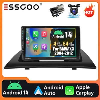 4+64GB DVR+ CarPlay For BMW X3 2004-12 Car Stereo Radio GPS Navi USB WiFi BT+AHD