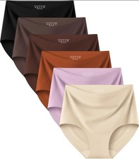 Women  s 6 Pack Seamless High Waisted Panties Tummy Control Full Coverage Briefs