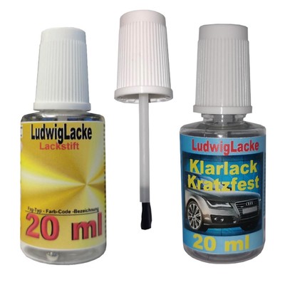 Lackstift-Set Autolack + Klarlack mit je 20ml für Seat AZUL LLUVIA P. M. LS5V