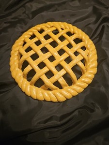 Faux Pie Crust Plastic Lattice Kitchen Decor Cottagecore 9" Fake Food
