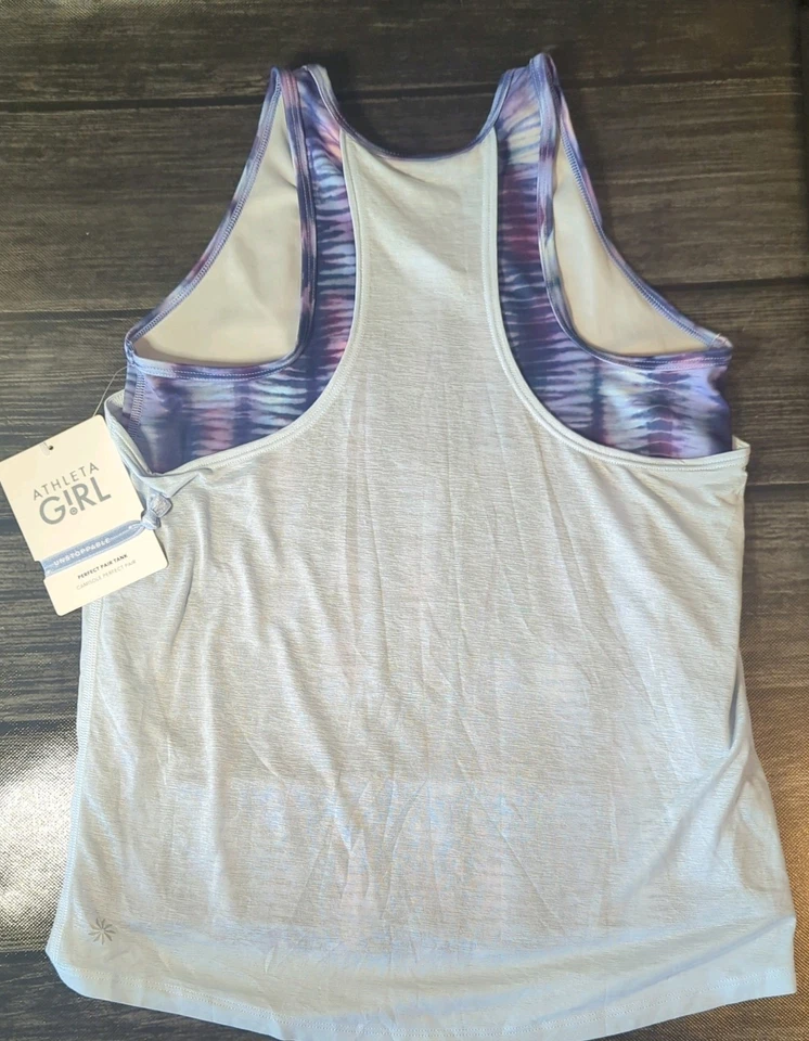Camiseta sin mangas Athleta Girl par perfecto, camisola, talla US L/12 NUEVA CON ETIQUETAS gris púrpura Foto 4 de 4