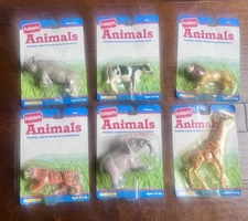 6  Vintage 1990 Playskool Animals Giraffe Elephant Lion Cow Tiger Rhino-new