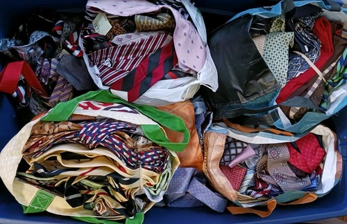 50 NECK TIES LOT FOR CRAFTS QUILTER HOBBY CUTTER QUILTING CRAFT TIES DIY NECKTIE