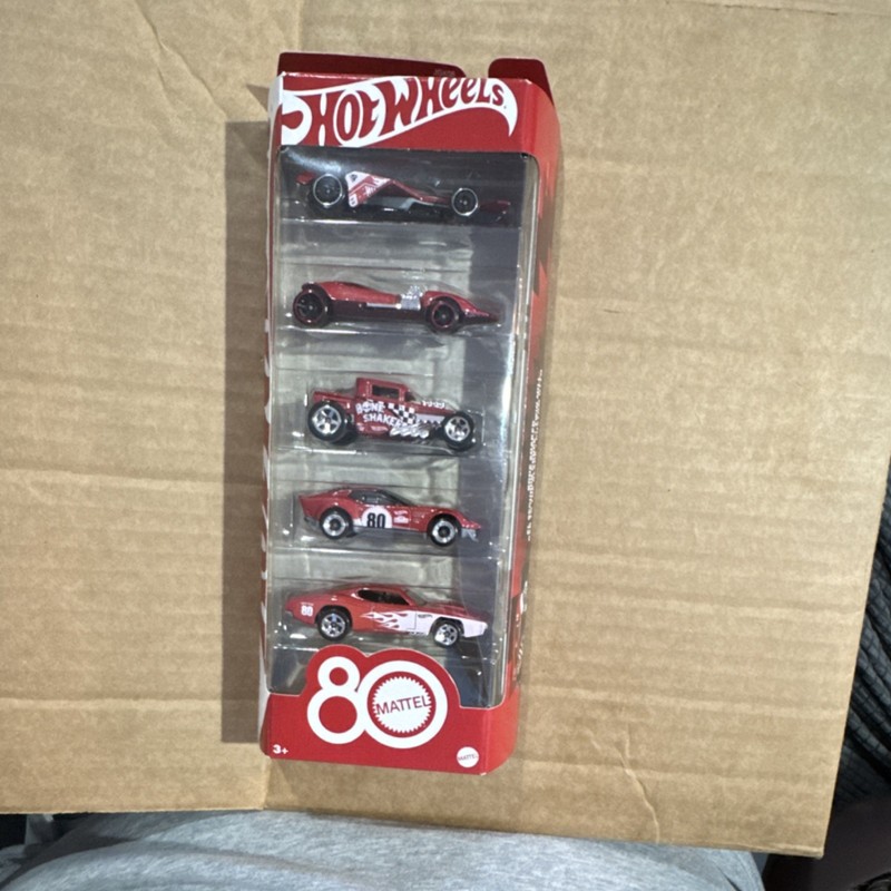 Hot Wheels 80th Anniversary 5-Car Diecast Set Bone Shaker Twin Mill Custom Otto