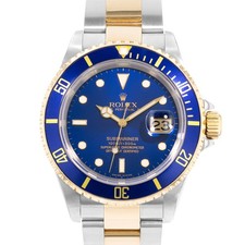 Rolex Submariner Date 16613 Blue Steel Gold Oyster Mens Watch 2007