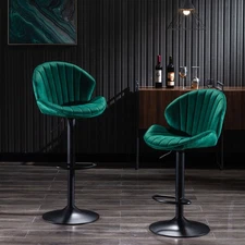 Bar Stools Set of 2 - Adjustable Barstools with Back and Footrest, Counter Heigh